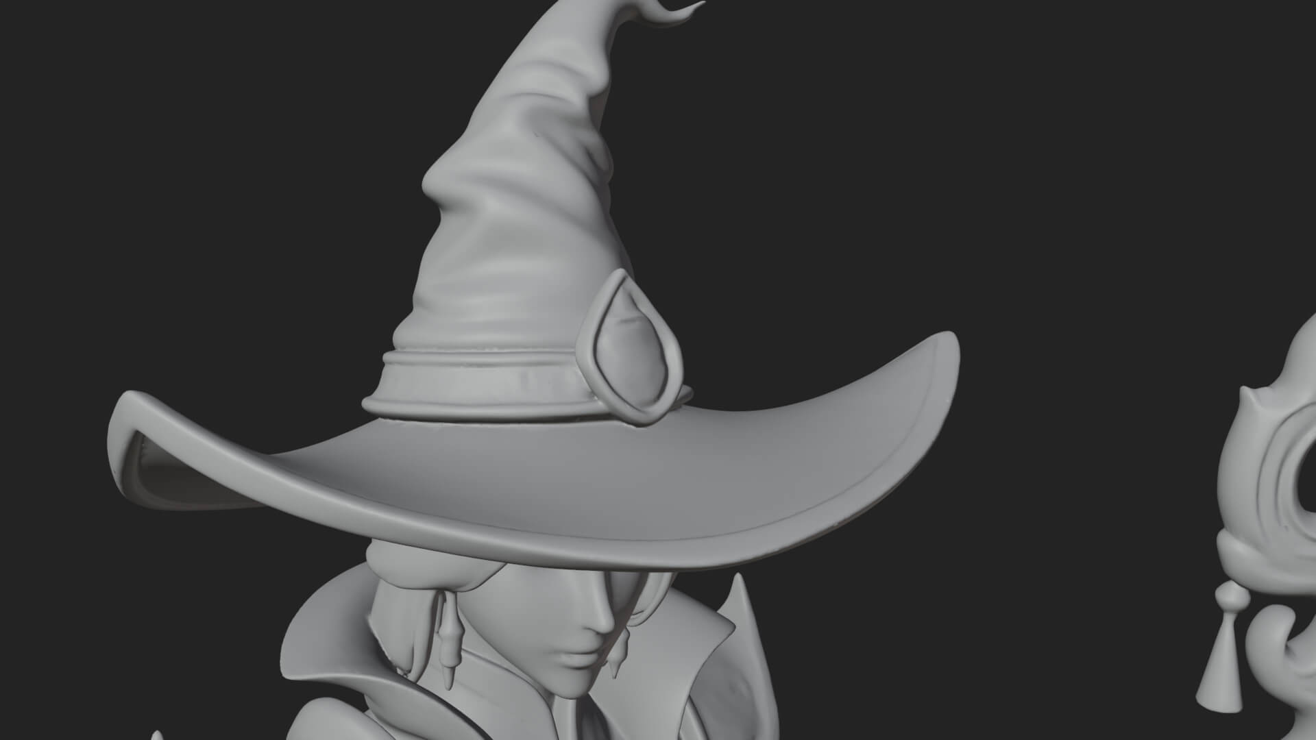 Witch Hat Sorcerer Statue Design 14 3D Print Model 3D Model