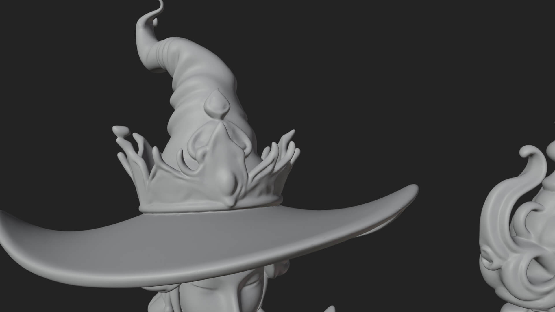 Witch Hat Sorcerer Statue Design 15 3D Print Model 3D Model