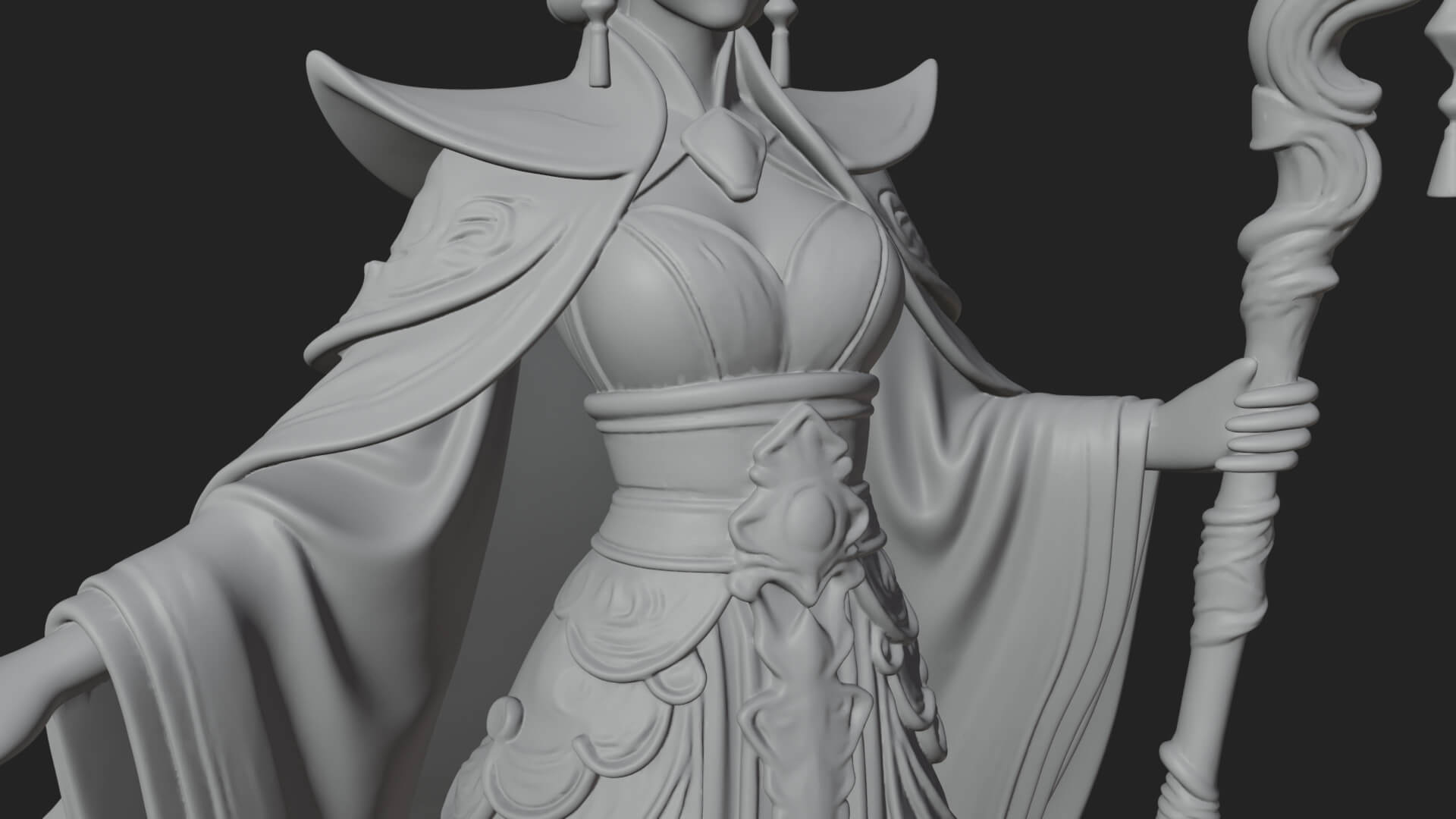 Witch Hat Sorcerer Statue Design 15 3D Print Model 3D Model