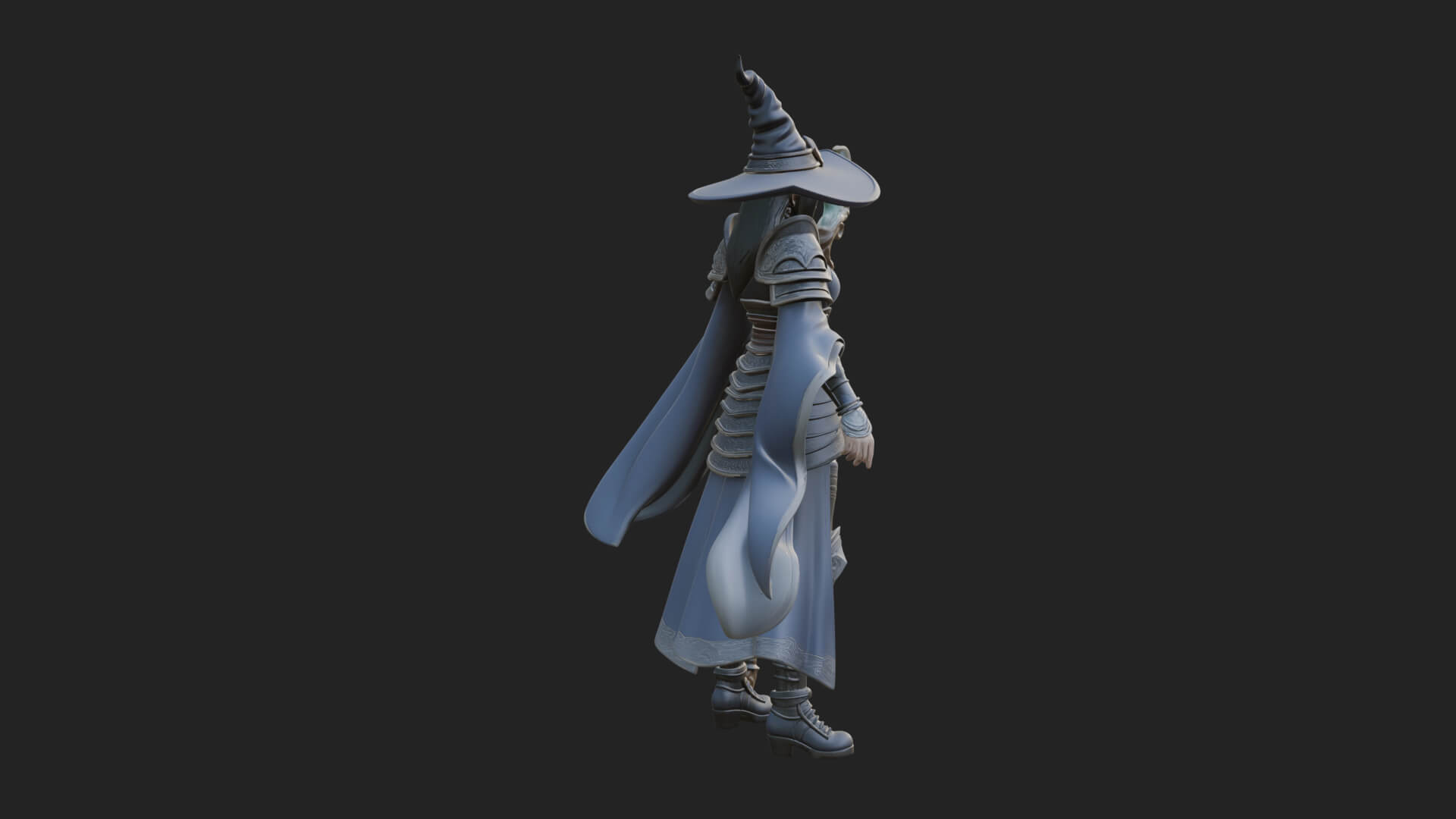 Witch Hat Sorcerer Statue Design 16 3D Print Model 3D Model
