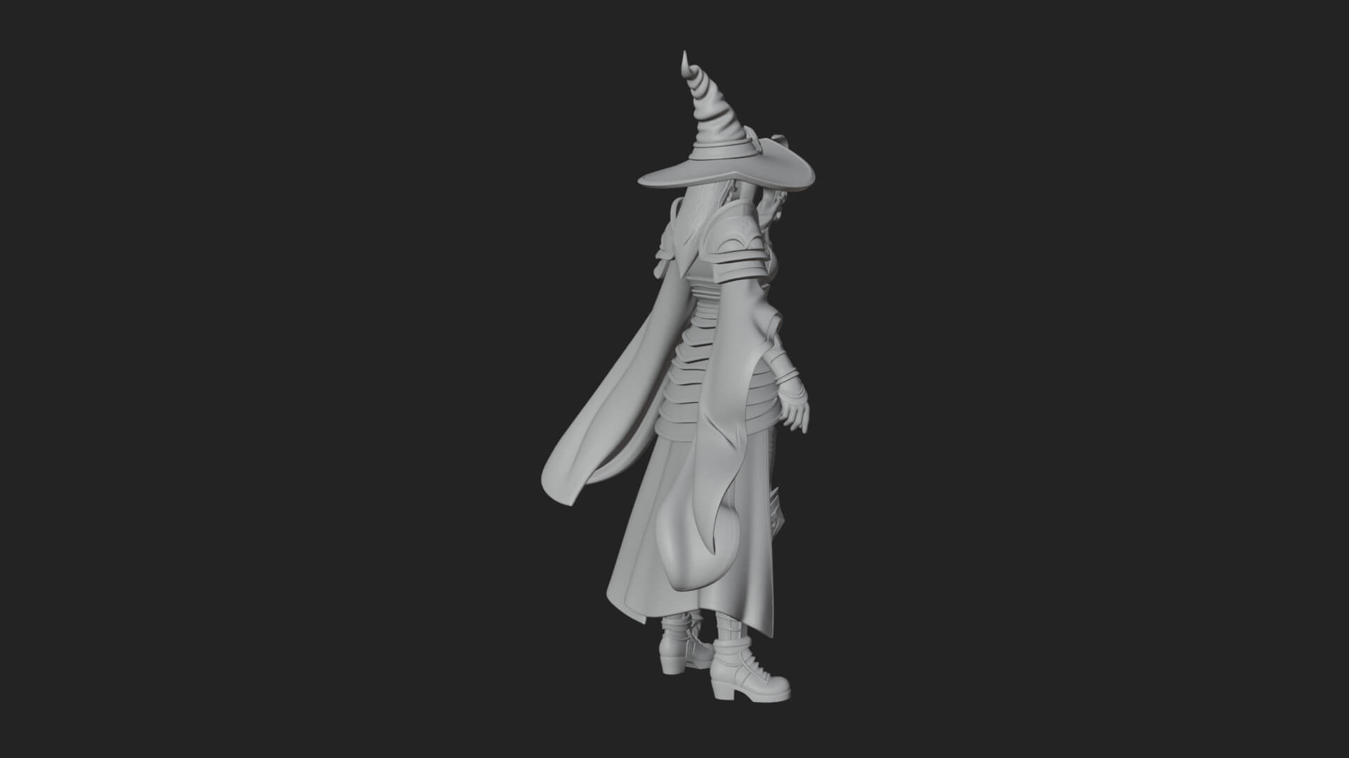 Witch Hat Sorcerer Statue Design 16 3D Print Model 3D Model