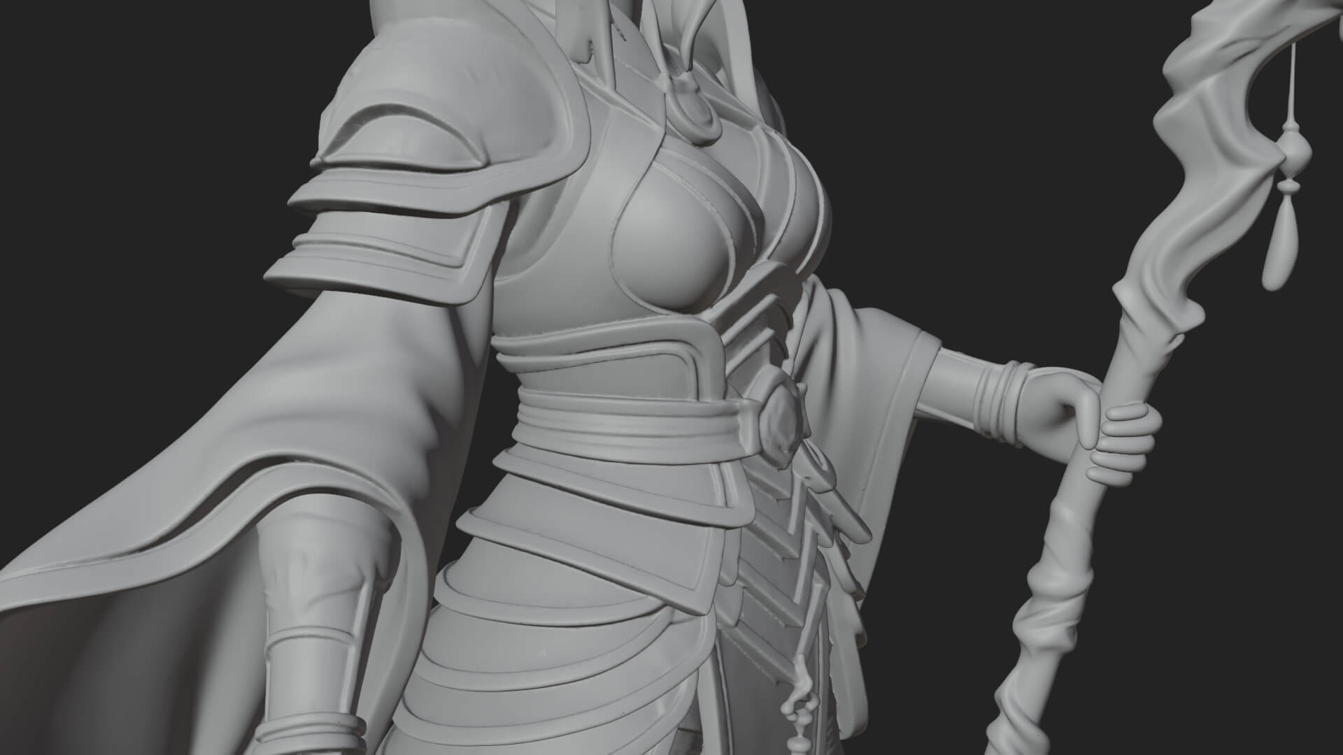 Witch Hat Sorcerer Statue Design 16 3D Print Model 3D Model