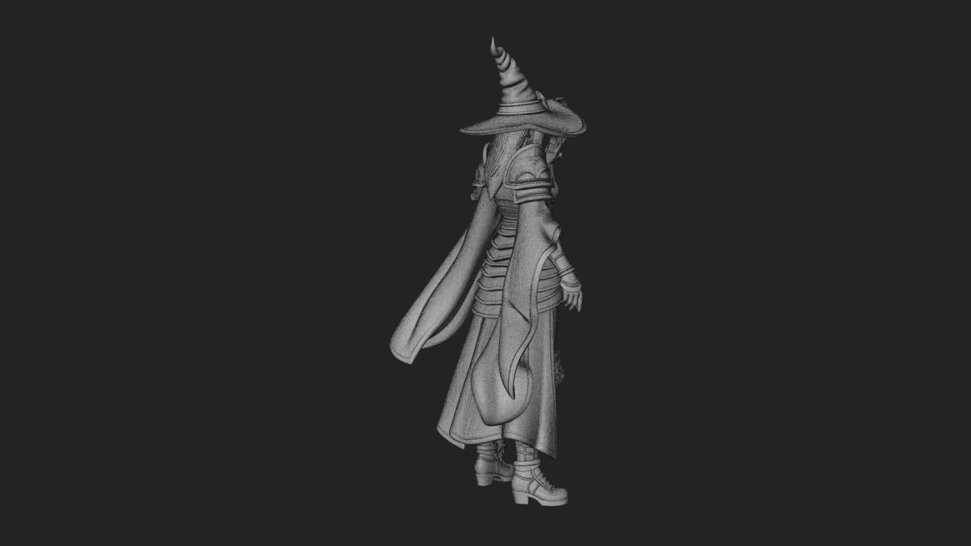 Witch Hat Sorcerer Statue Design 16 3D Print Model 3D Model