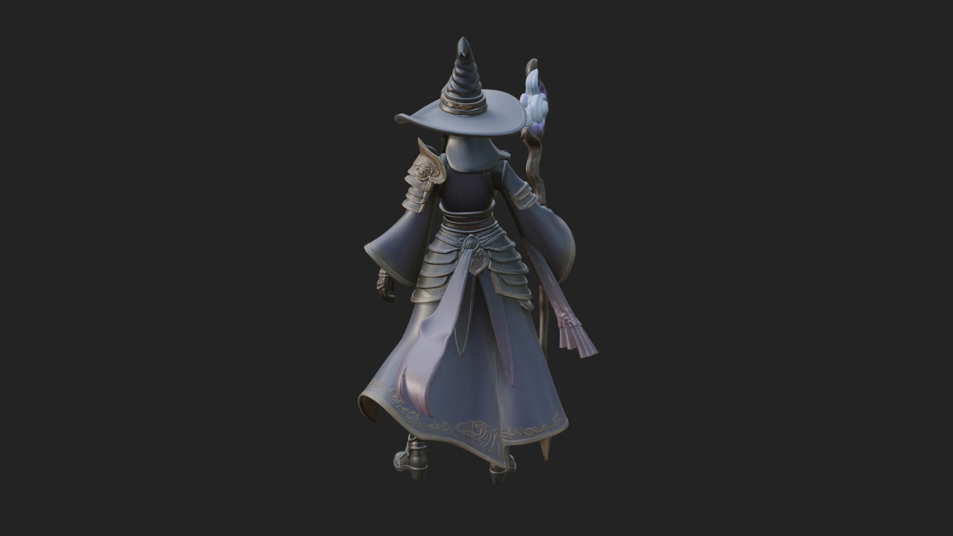 Witch Hat Sorcerer Statue Design 17 3D Print Model 3D Model