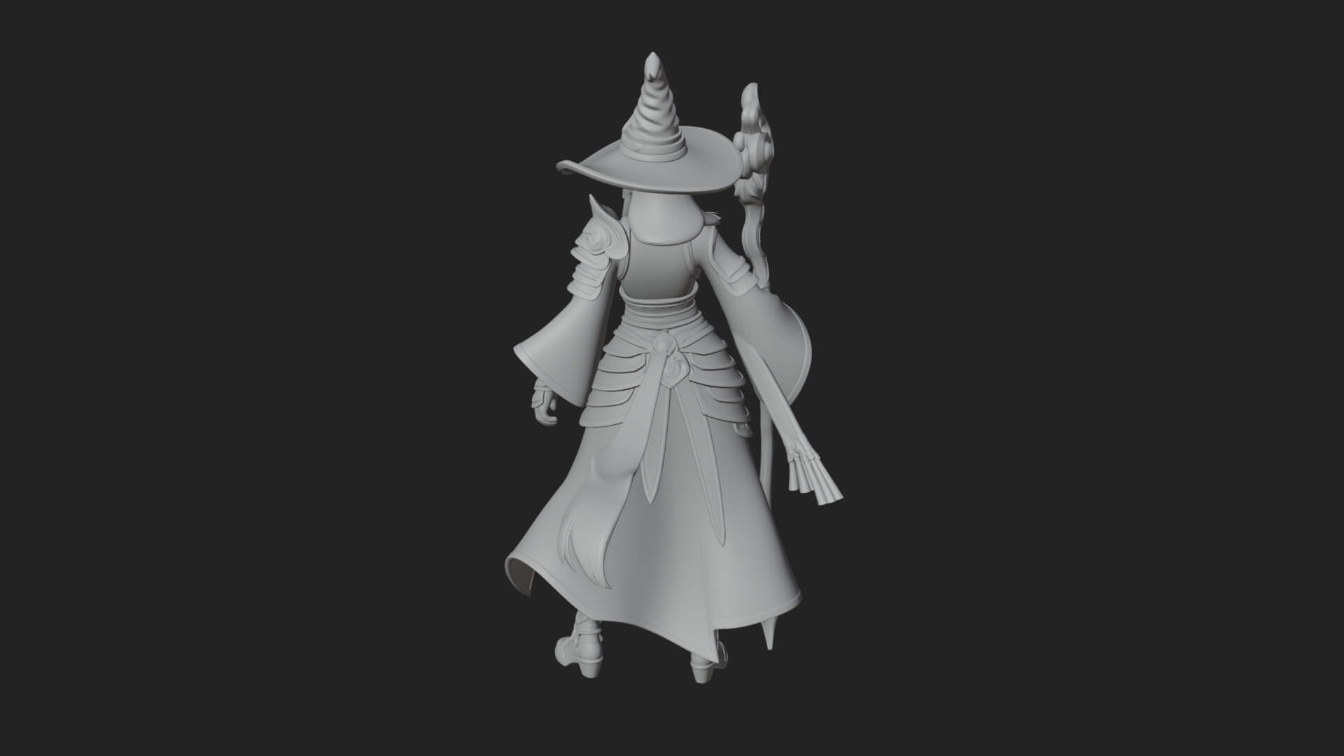 Witch Hat Sorcerer Statue Design 17 3D Print Model 3D Model