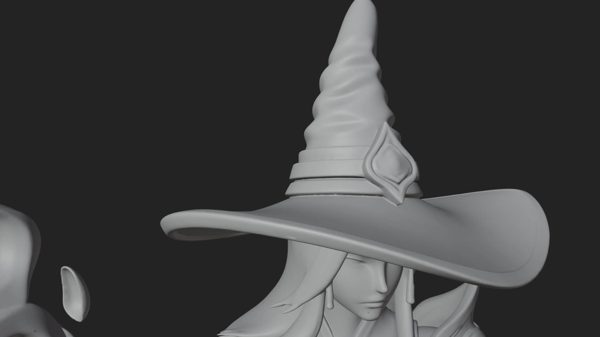 Witch Hat Sorcerer Statue Design 17 3D Print Model 3D Model