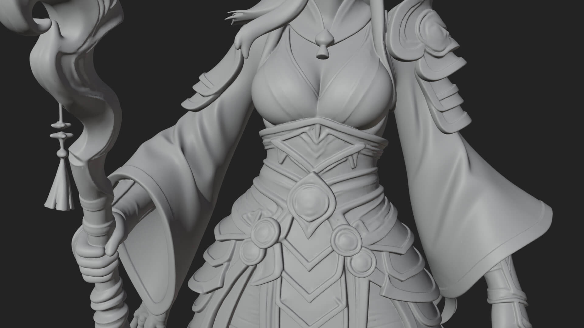 Witch Hat Sorcerer Statue Design 17 3D Print Model 3D Model