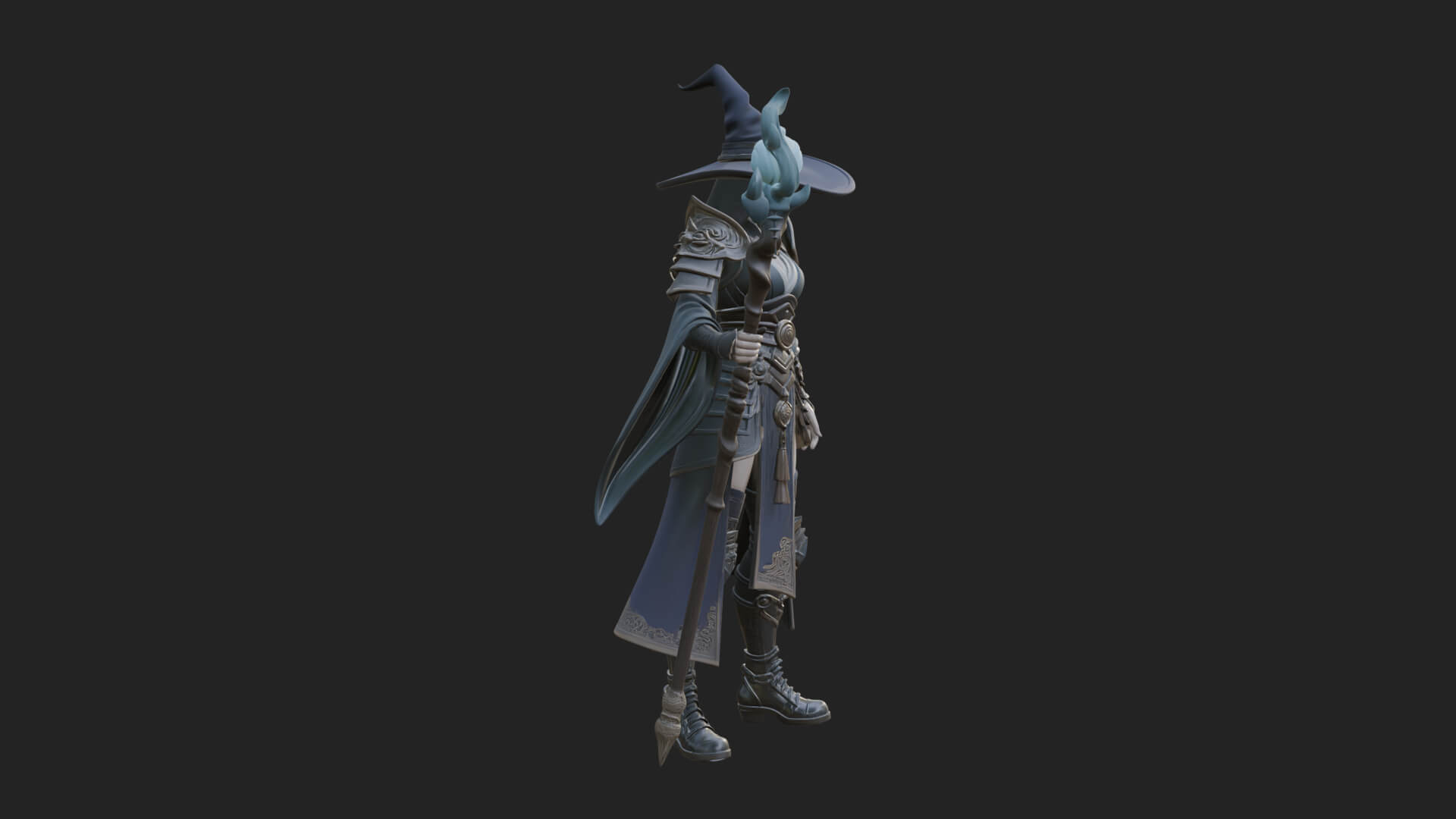Witch Hat Sorcerer Statue Design 18 3D Print Model 3D Model