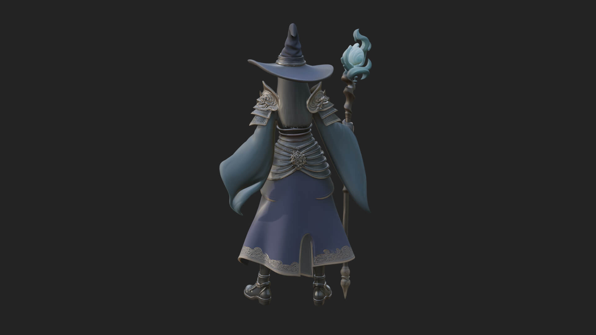 Witch Hat Sorcerer Statue Design 18 3D Print Model 3D Model