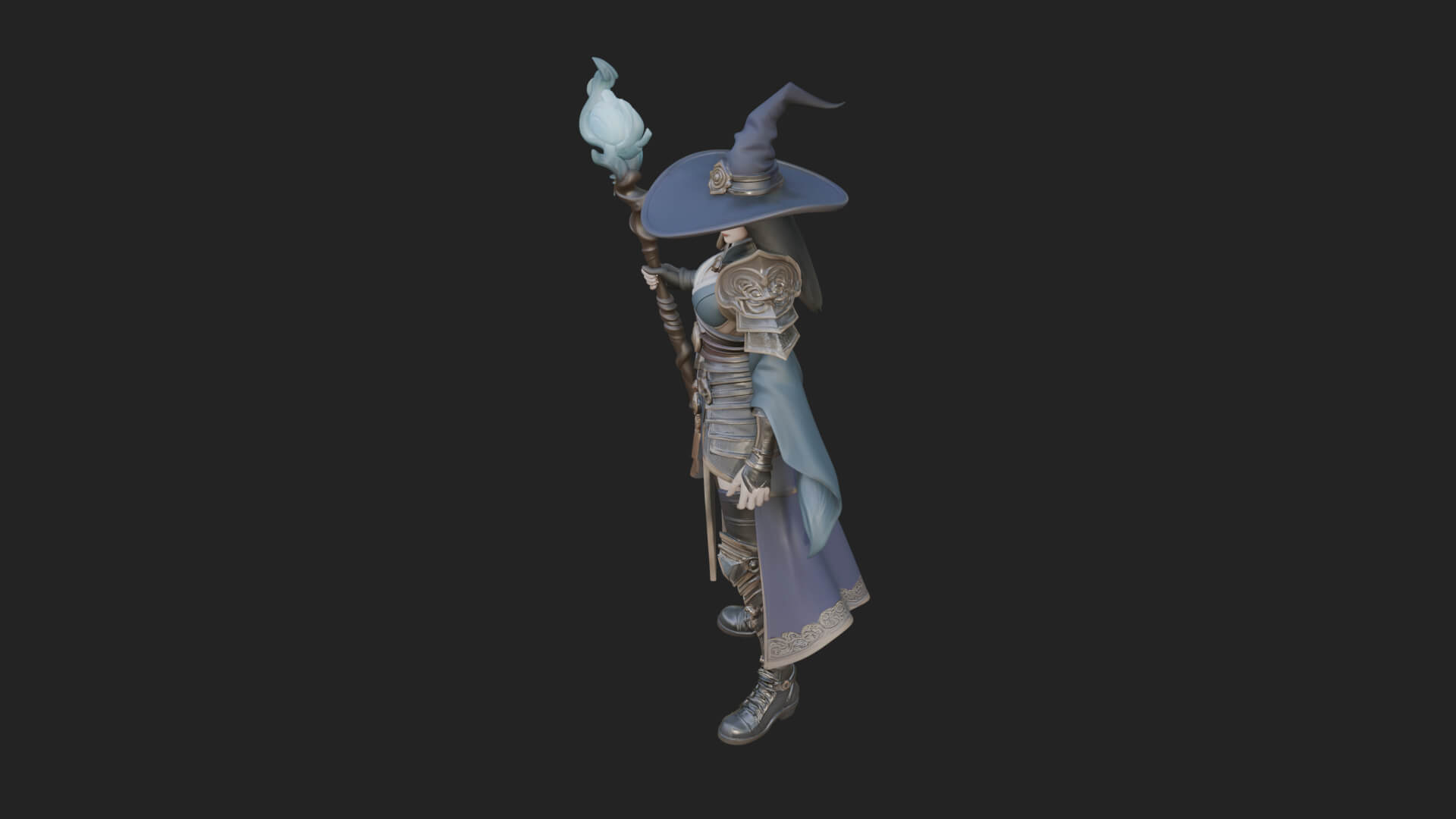 Witch Hat Sorcerer Statue Design 18 3D Print Model 3D Model
