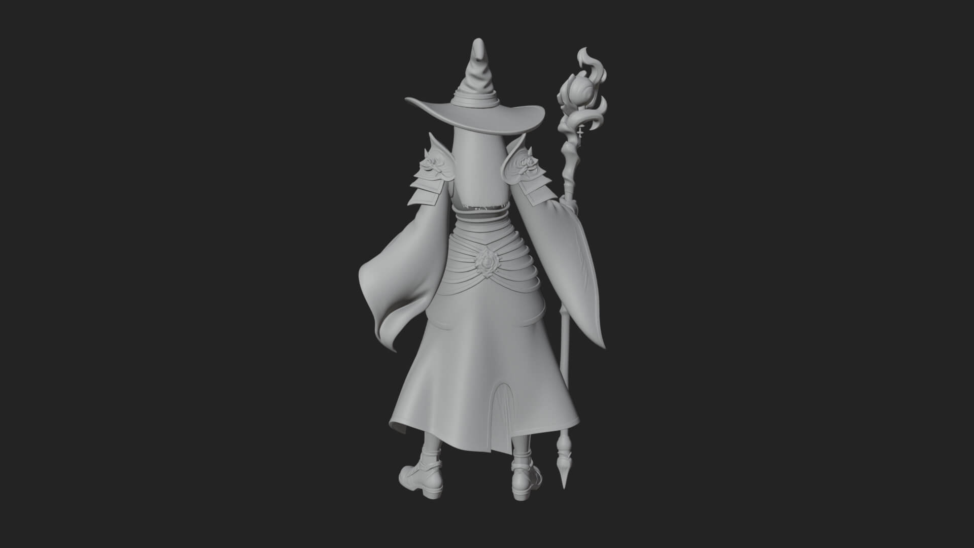 Witch Hat Sorcerer Statue Design 18 3D Print Model 3D Model