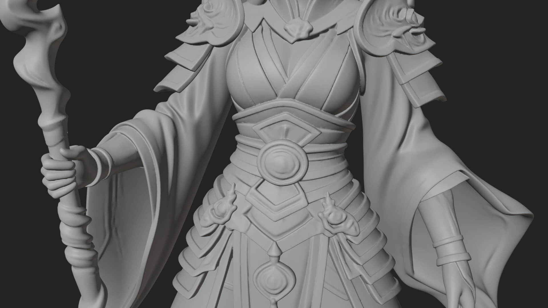Witch Hat Sorcerer Statue Design 18 3D Print Model 3D Model