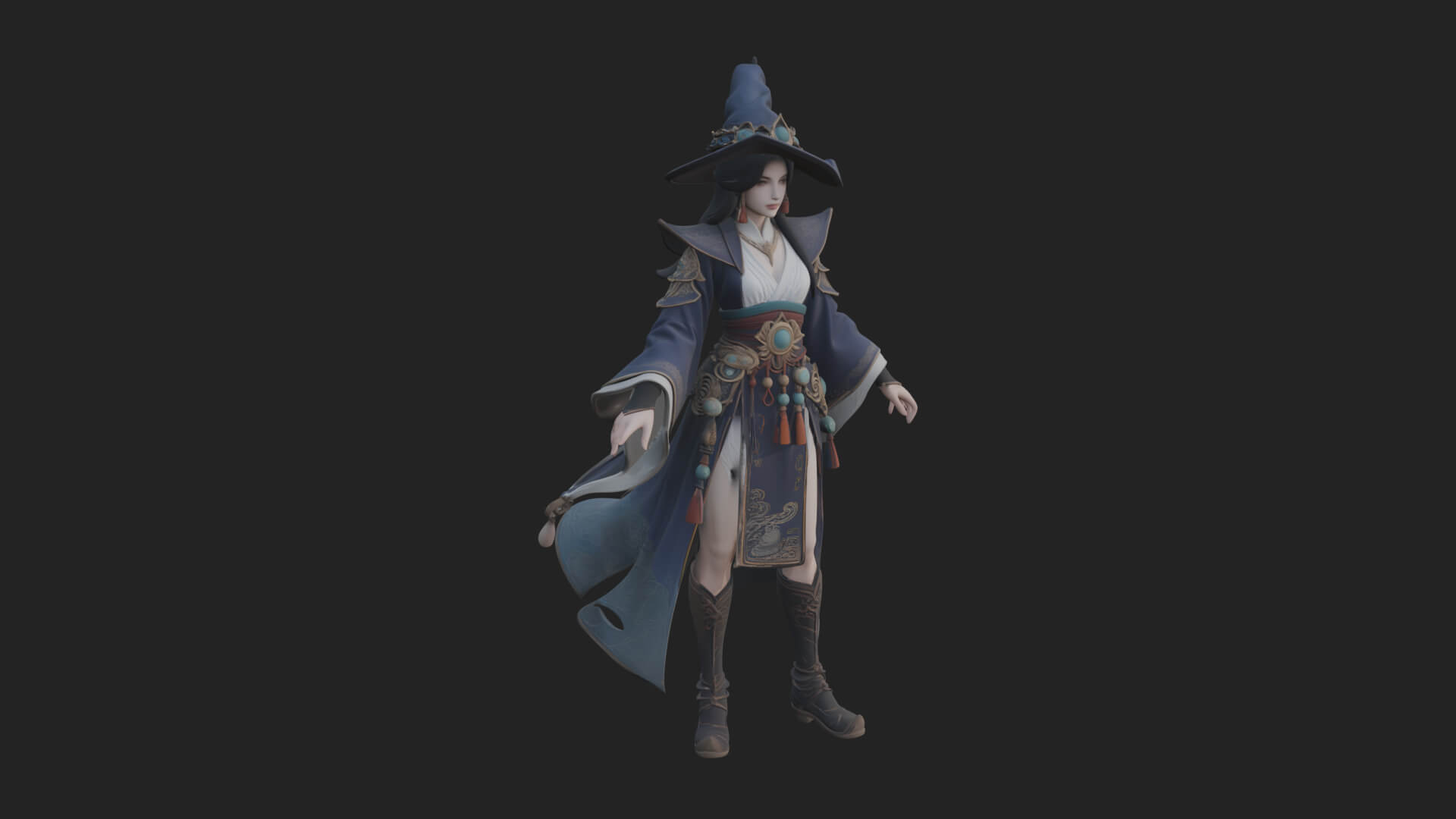 Witch Hat Sorcerer Statue Design 19 3D Print Model 3D Model