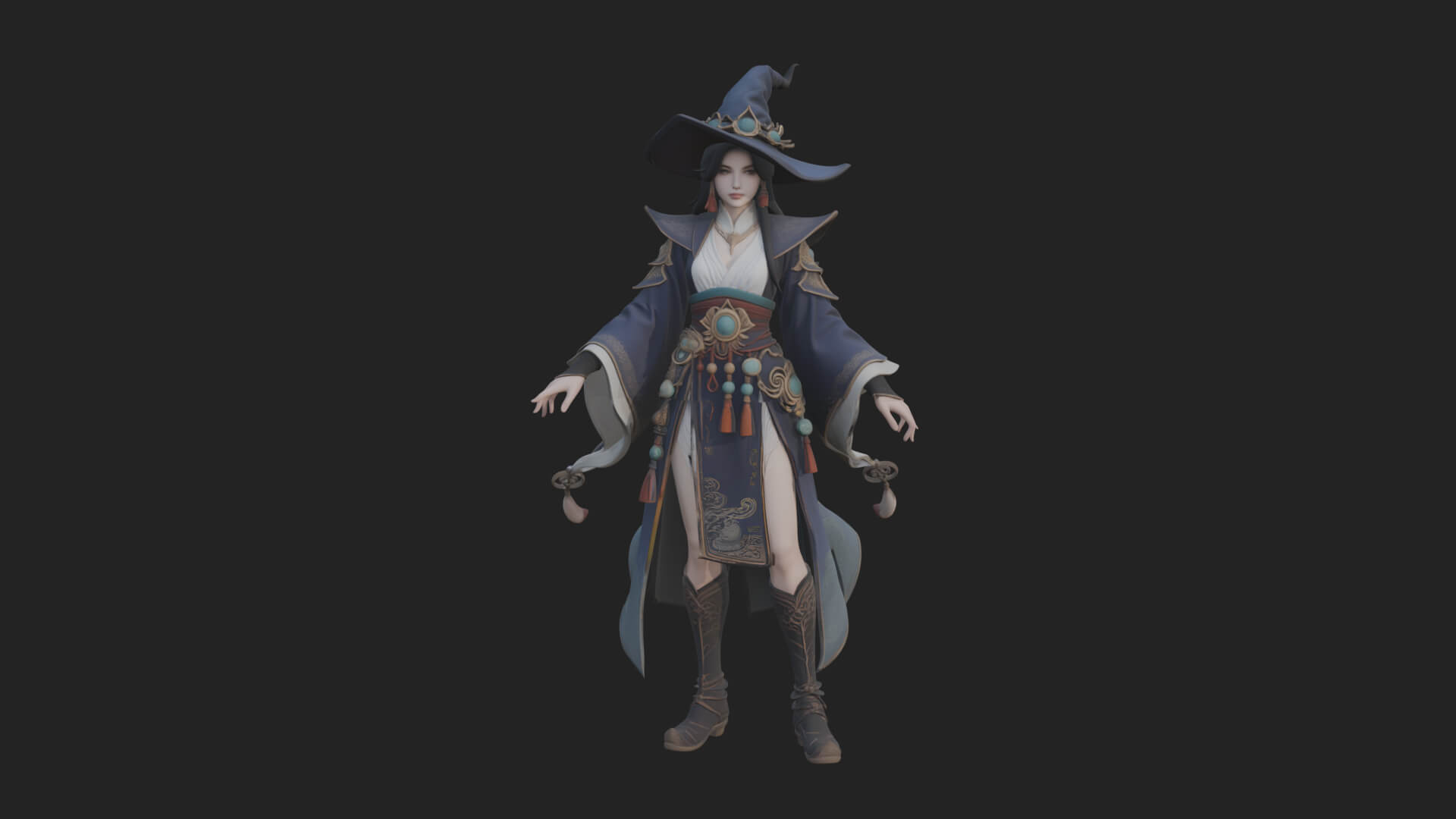 Witch Hat Sorcerer Statue Design 19 3D Print Model 3D Model