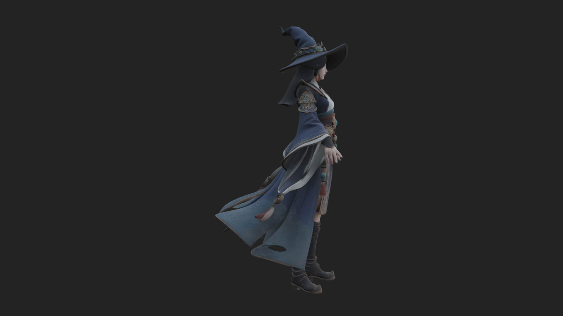 Witch Hat Sorcerer Statue Design 19 3D Print Model 3D Model