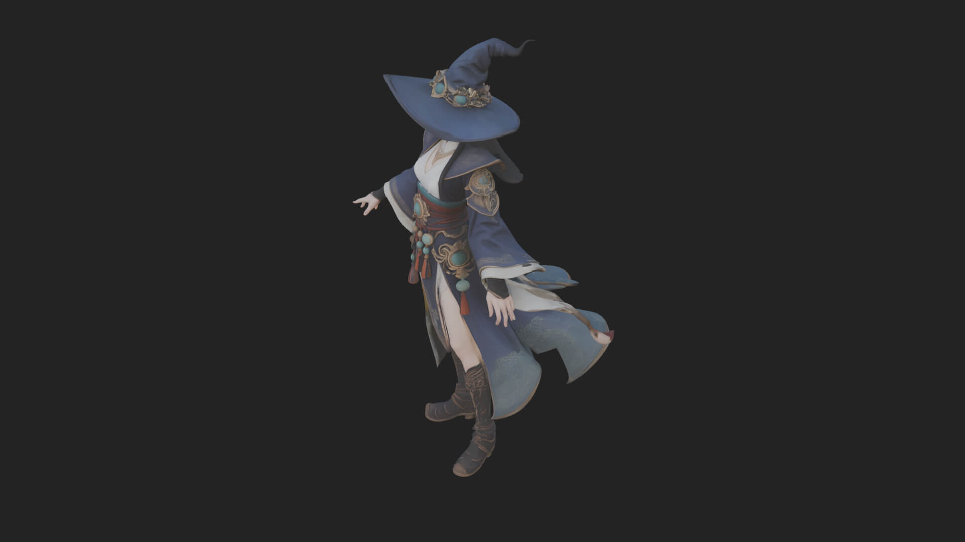 Witch Hat Sorcerer Statue Design 19 3D Print Model 3D Model
