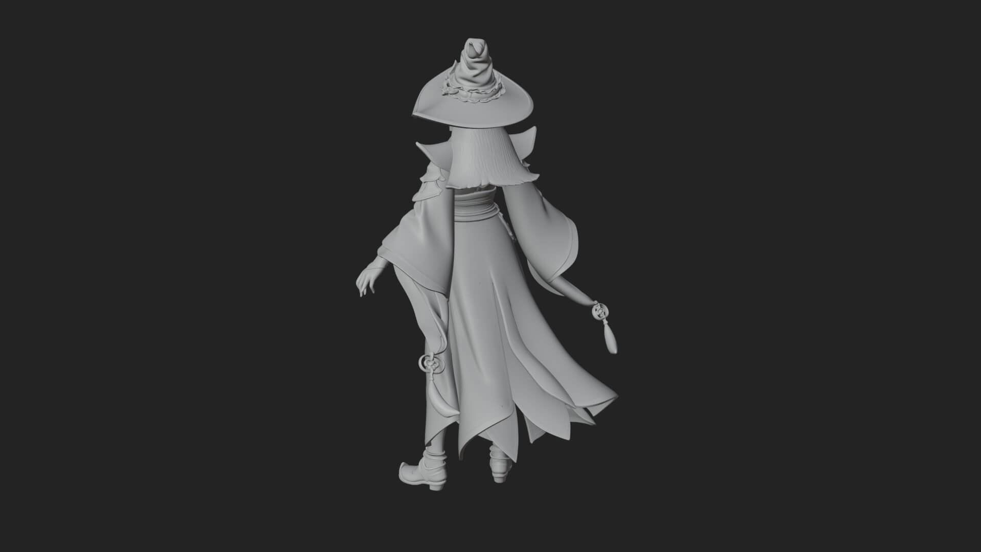 Witch Hat Sorcerer Statue Design 19 3D Print Model 3D Model