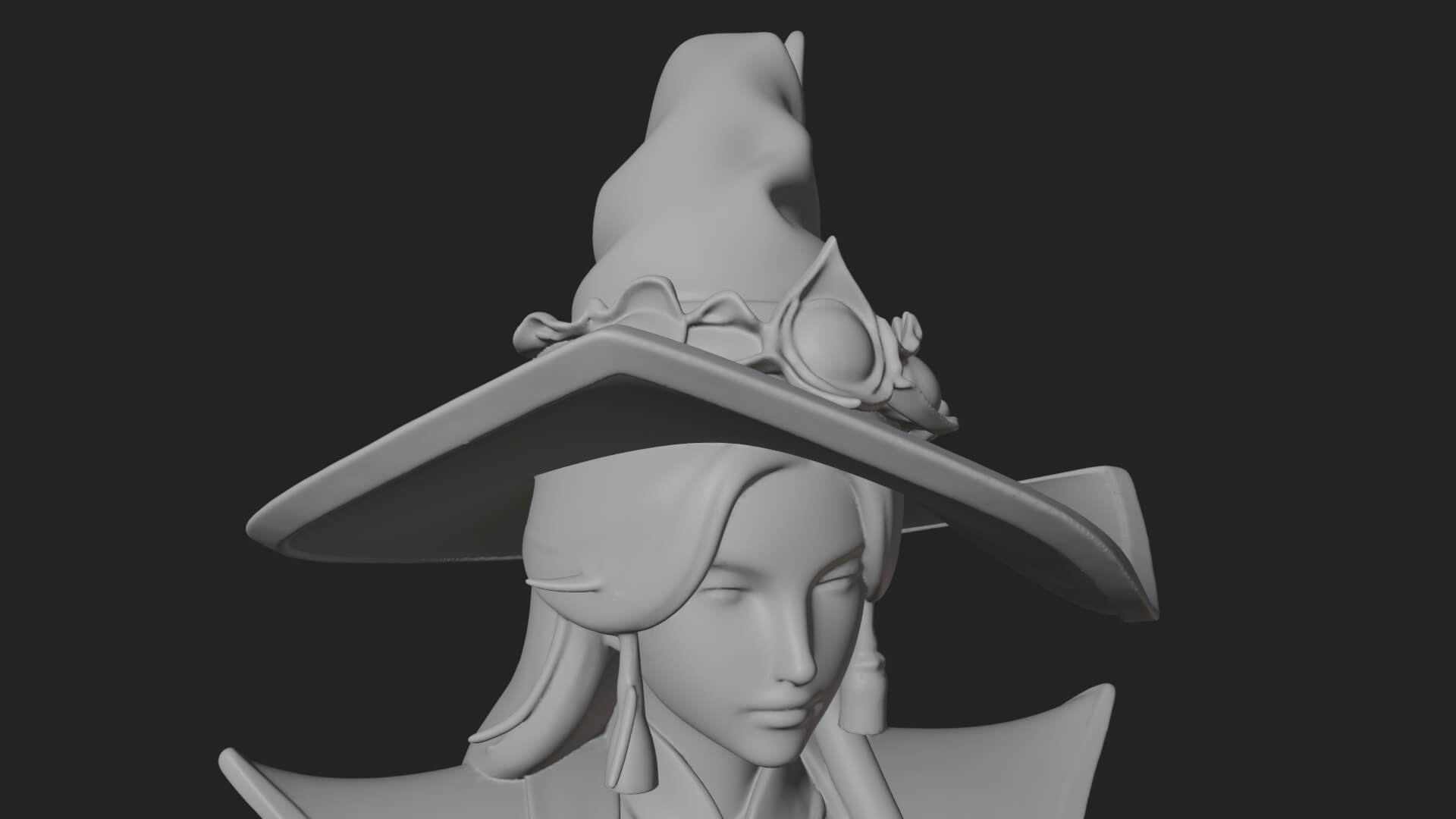 Witch Hat Sorcerer Statue Design 19 3D Print Model 3D Model
