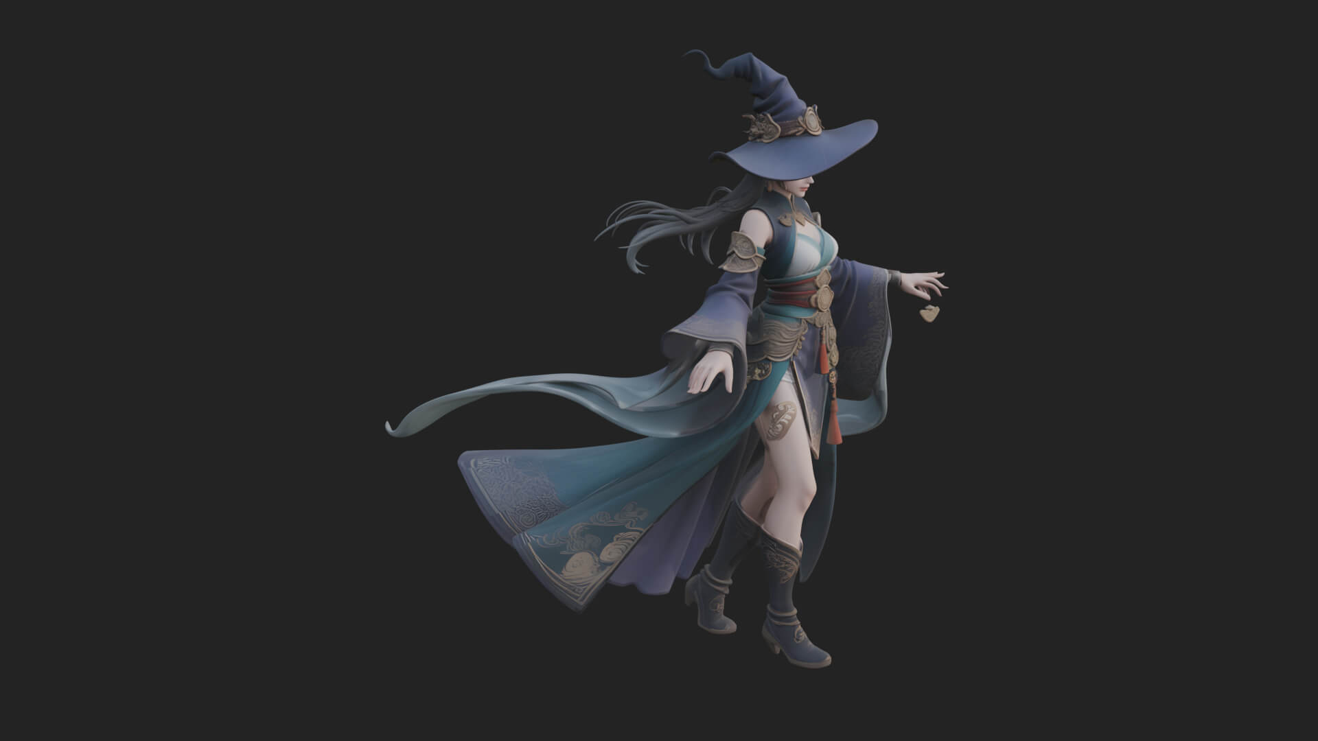 Witch Hat Sorcerer Statue Design 20 3D Print Model 3D Model