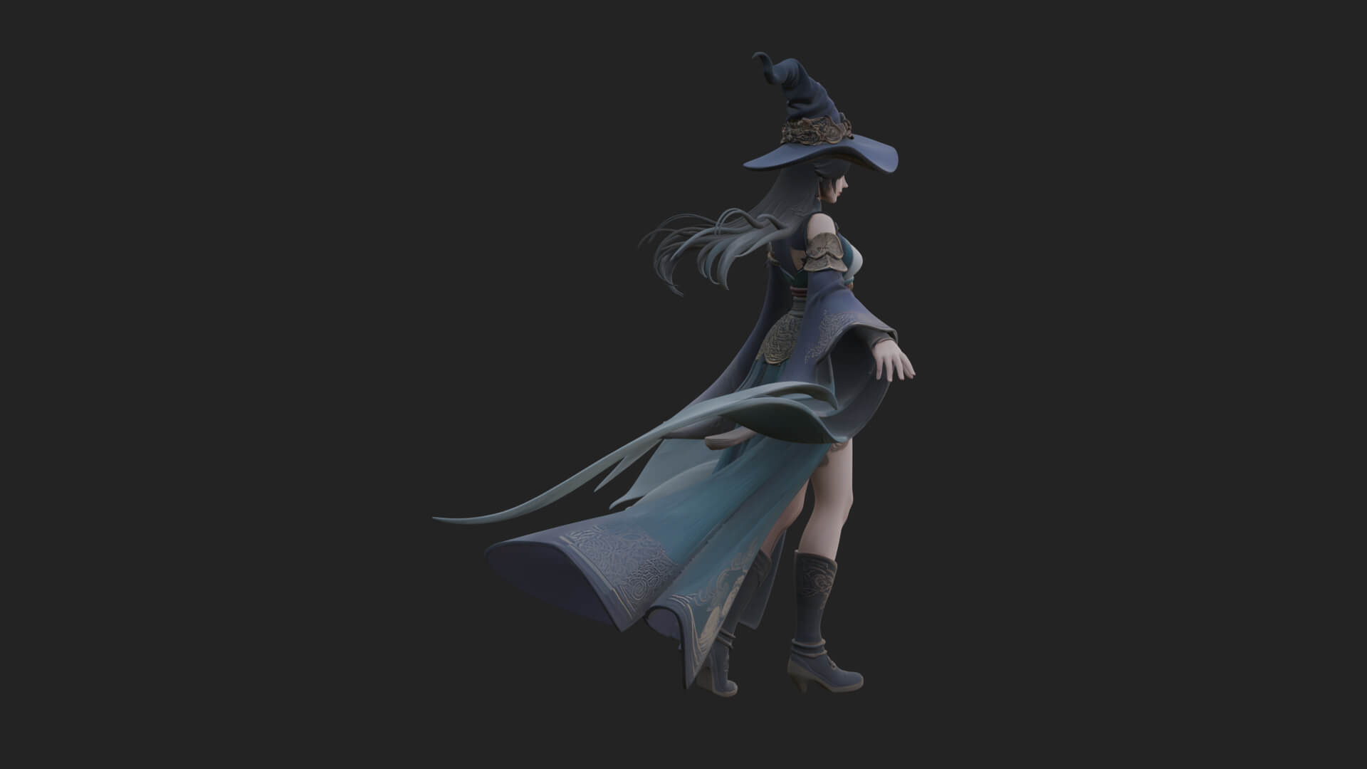 Witch Hat Sorcerer Statue Design 20 3D Print Model 3D Model