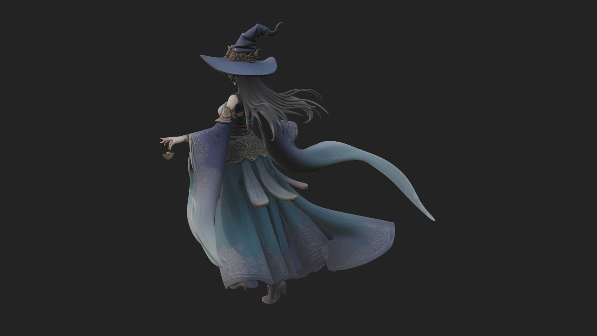 Witch Hat Sorcerer Statue Design 20 3D Print Model 3D Model