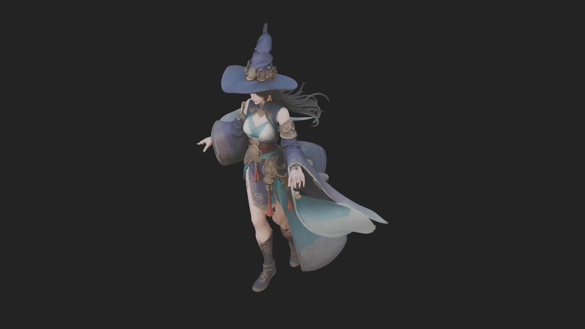 Witch Hat Sorcerer Statue Design 20 3D Print Model 3D Model
