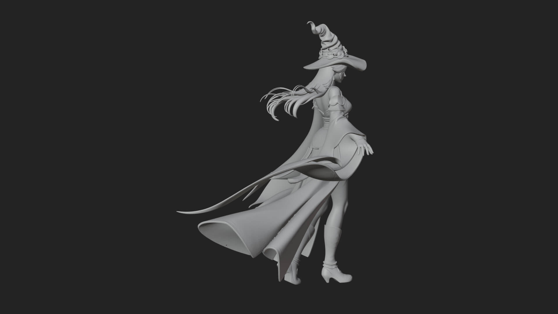 Witch Hat Sorcerer Statue Design 20 3D Print Model 3D Model