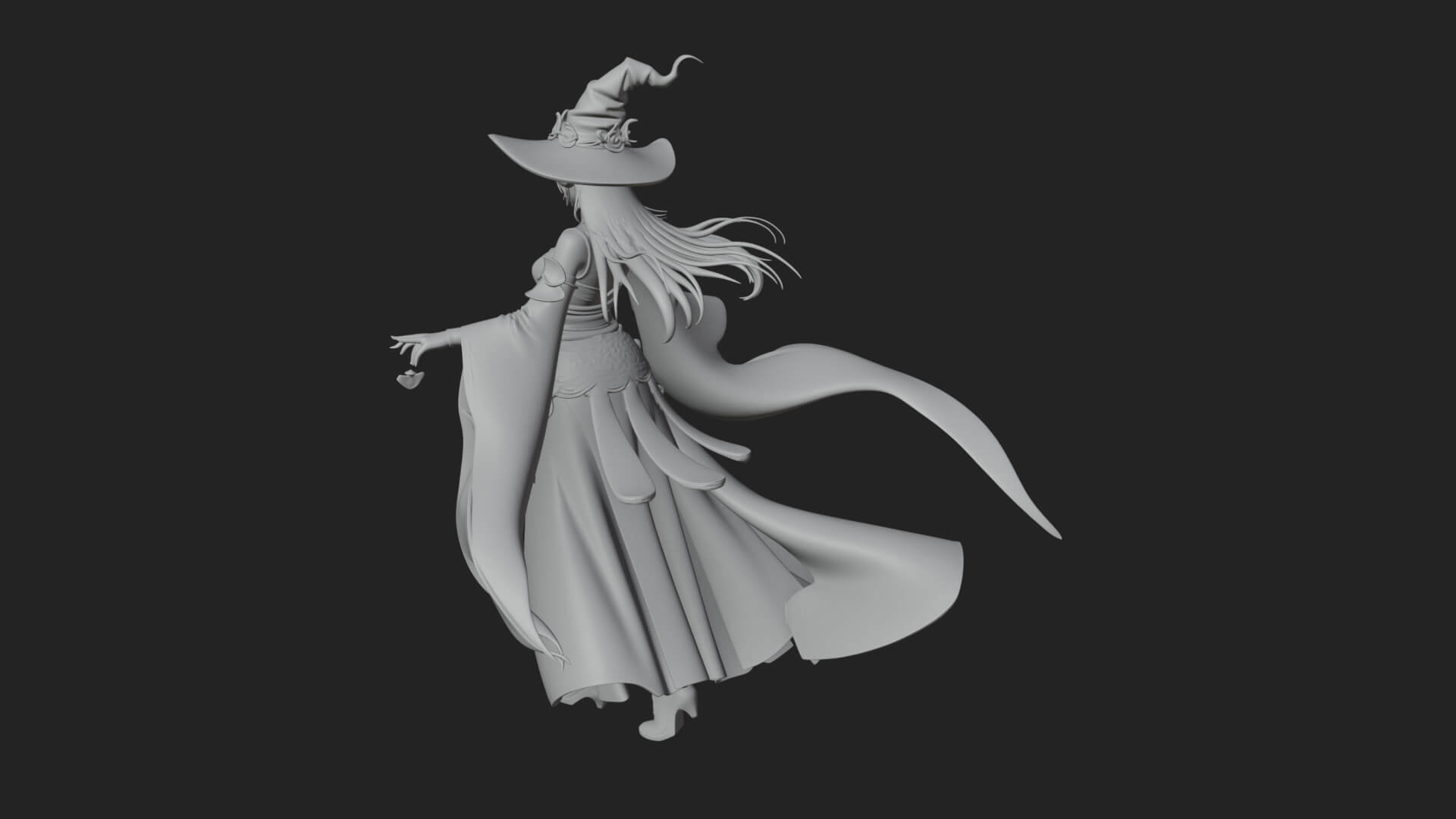 Witch Hat Sorcerer Statue Design 20 3D Print Model 3D Model