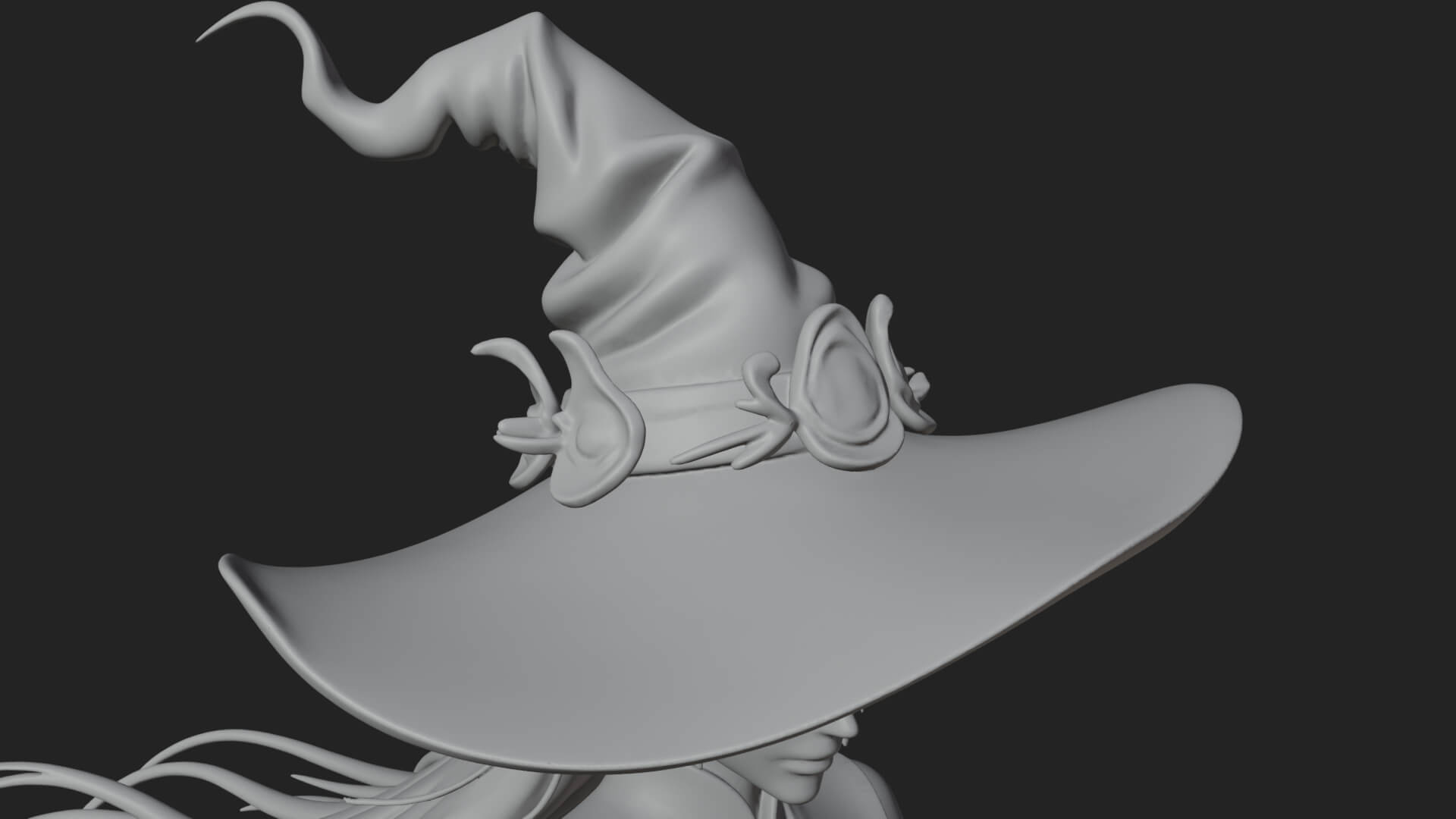 Witch Hat Sorcerer Statue Design 20 3D Print Model 3D Model