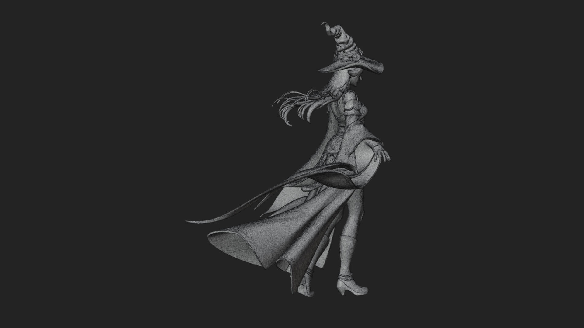 Witch Hat Sorcerer Statue Design 20 3D Print Model 3D Model