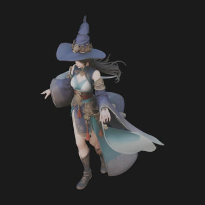 Witch Hat Sorcerer Statue Design 20 3D Print Model