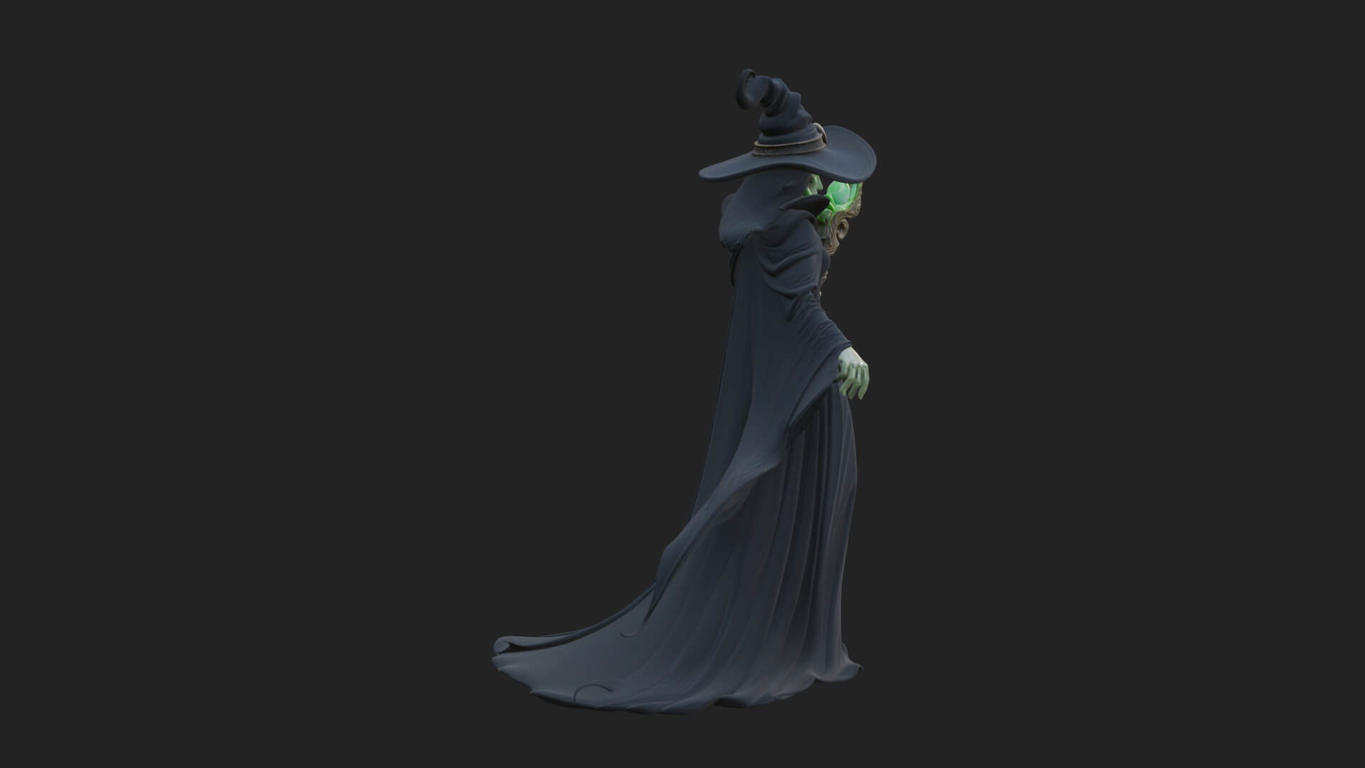 Witch Hat Sorcerer Statue Design 21 3D Print Model 3D Model