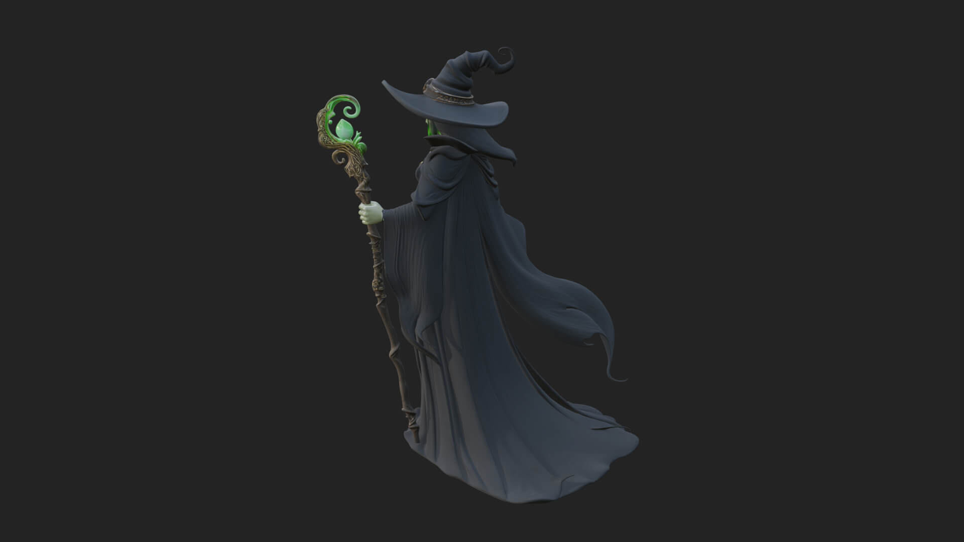 Witch Hat Sorcerer Statue Design 21 3D Print Model 3D Model