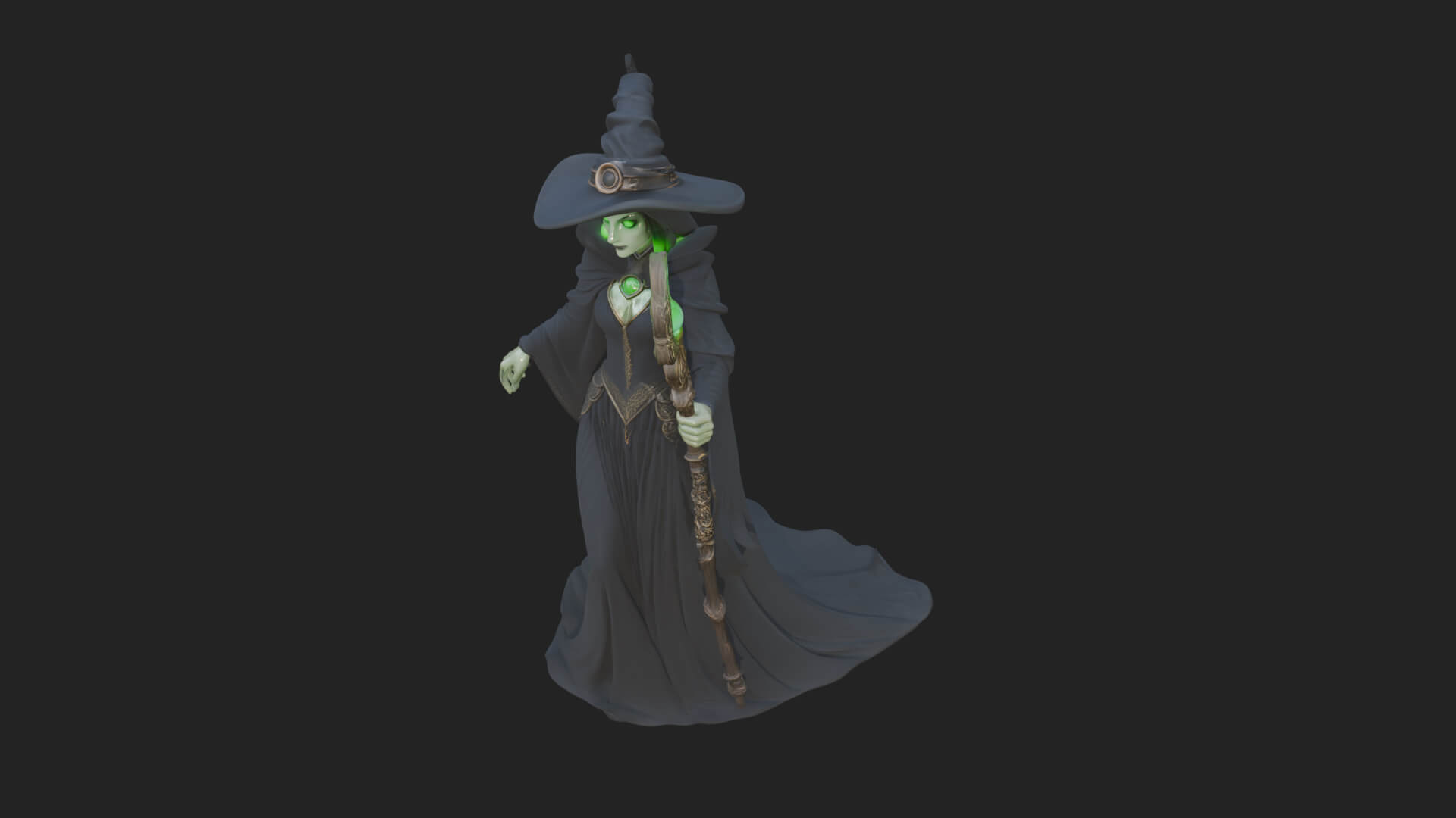 Witch Hat Sorcerer Statue Design 21 3D Print Model 3D Model
