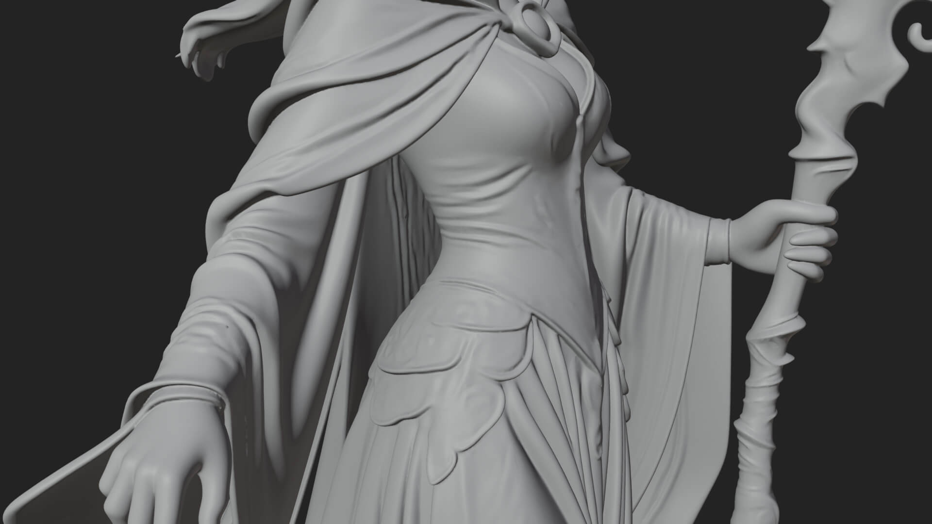 Witch Hat Sorcerer Statue Design 21 3D Print Model 3D Model