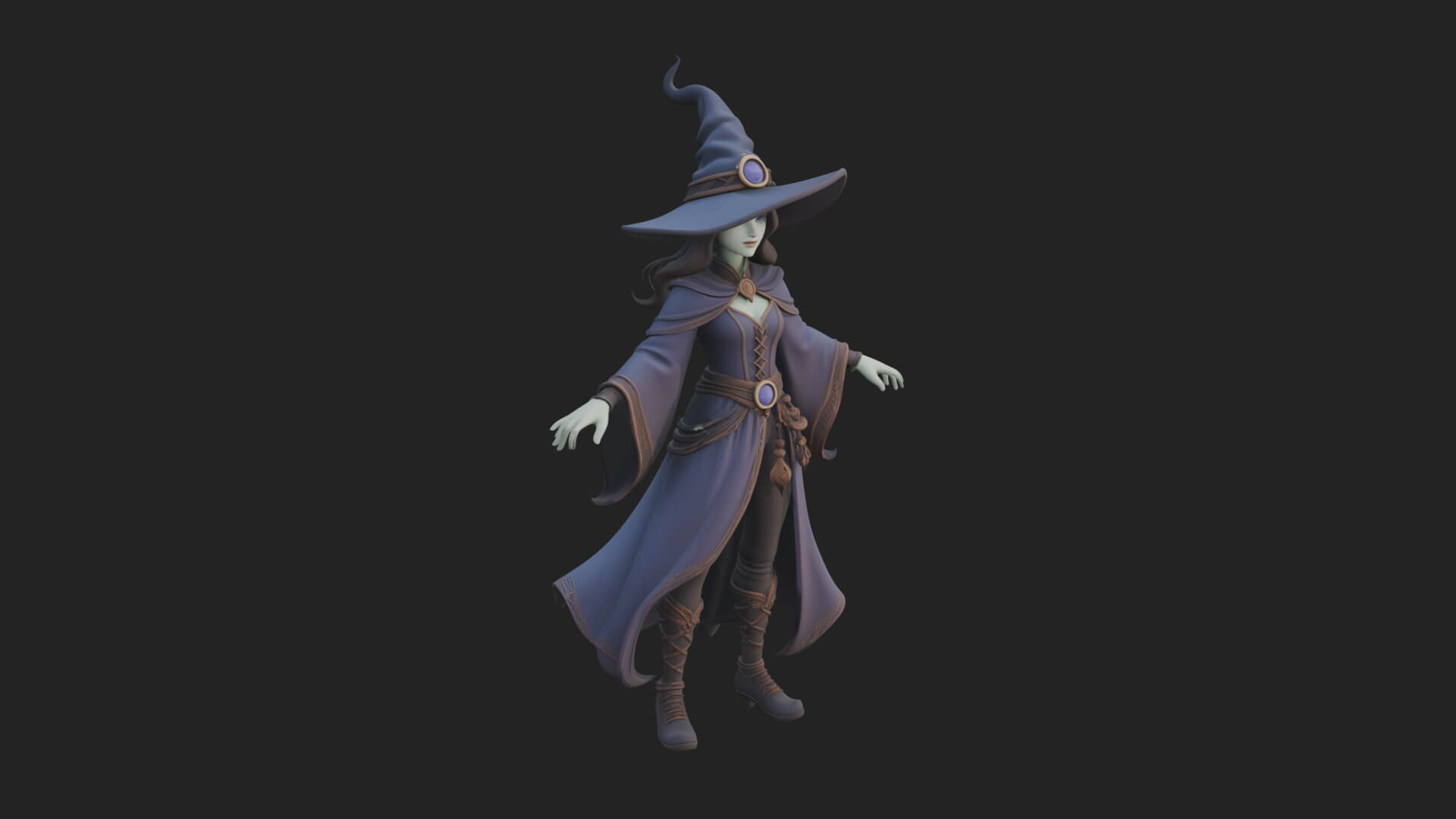 Witch Hat Sorcerer Statue Design 22 3D Print Model 3D Model