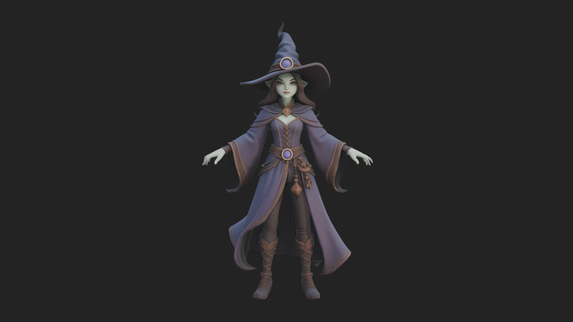 Witch Hat Sorcerer Statue Design 22 3D Print Model 3D Model