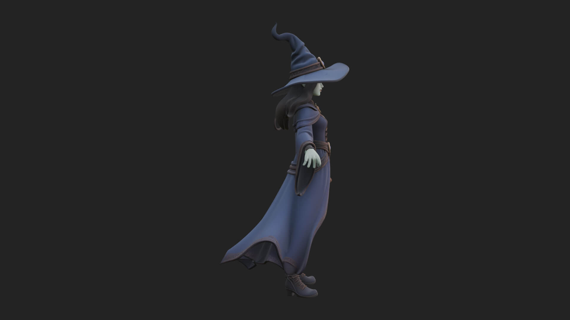 Witch Hat Sorcerer Statue Design 22 3D Print Model 3D Model