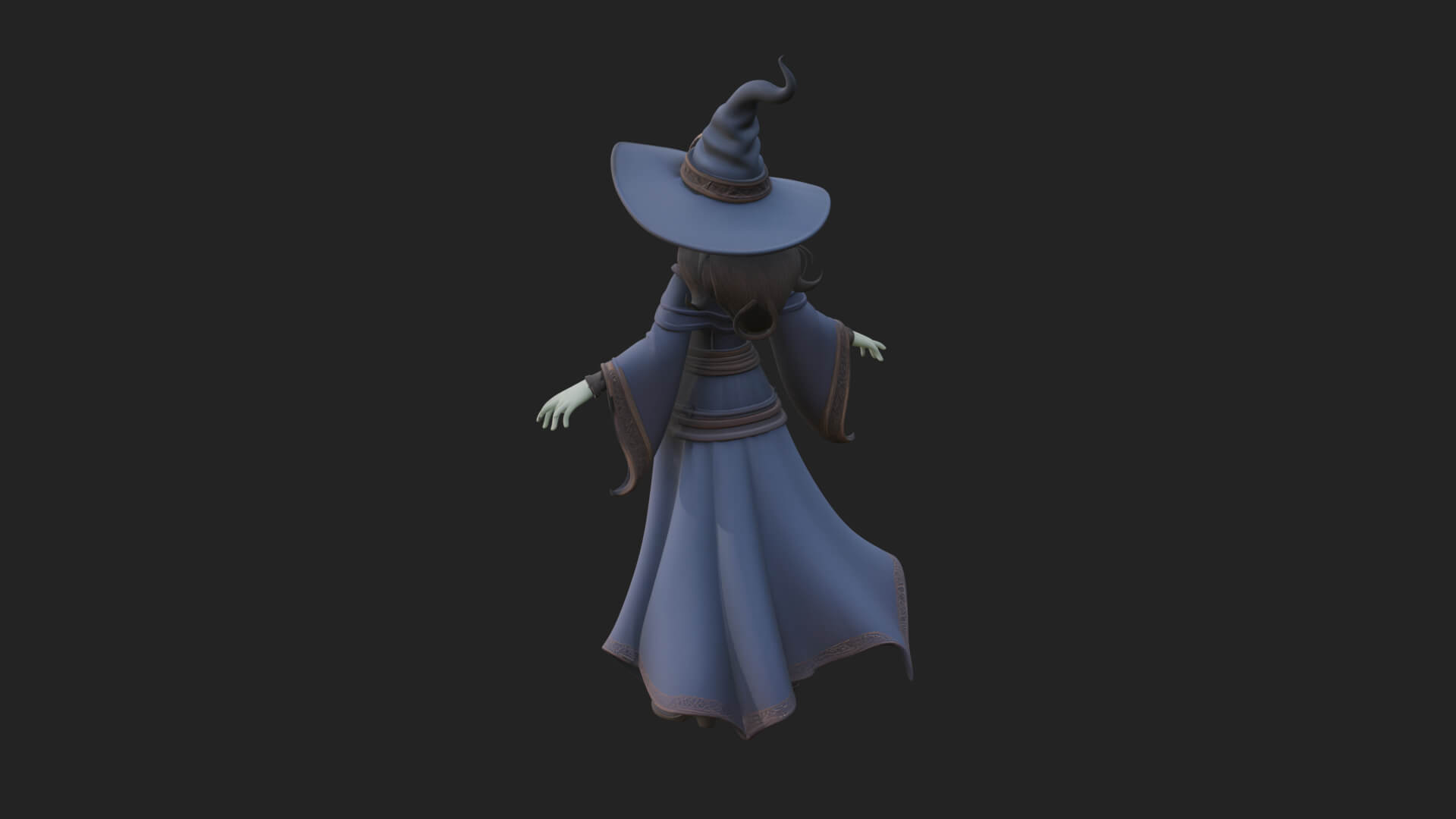 Witch Hat Sorcerer Statue Design 22 3D Print Model 3D Model