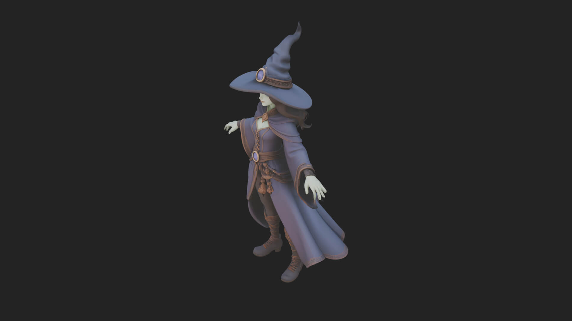 Witch Hat Sorcerer Statue Design 22 3D Print Model 3D Model