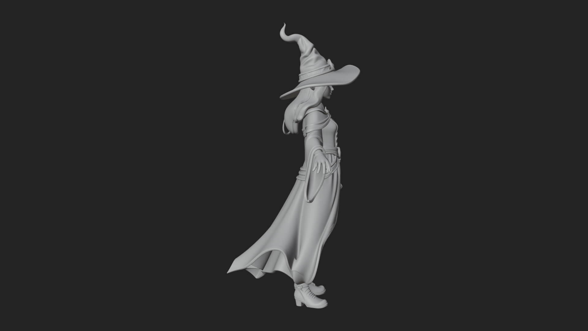 Witch Hat Sorcerer Statue Design 22 3D Print Model 3D Model
