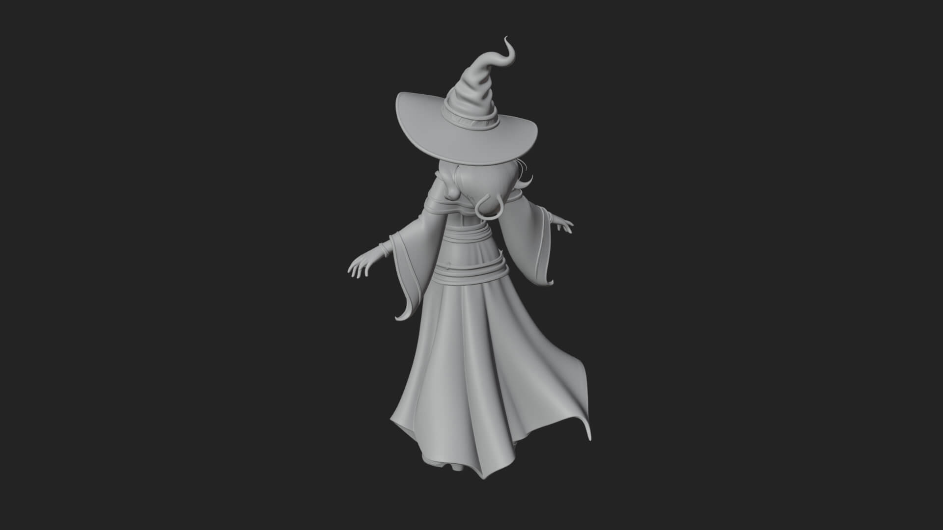 Witch Hat Sorcerer Statue Design 22 3D Print Model 3D Model