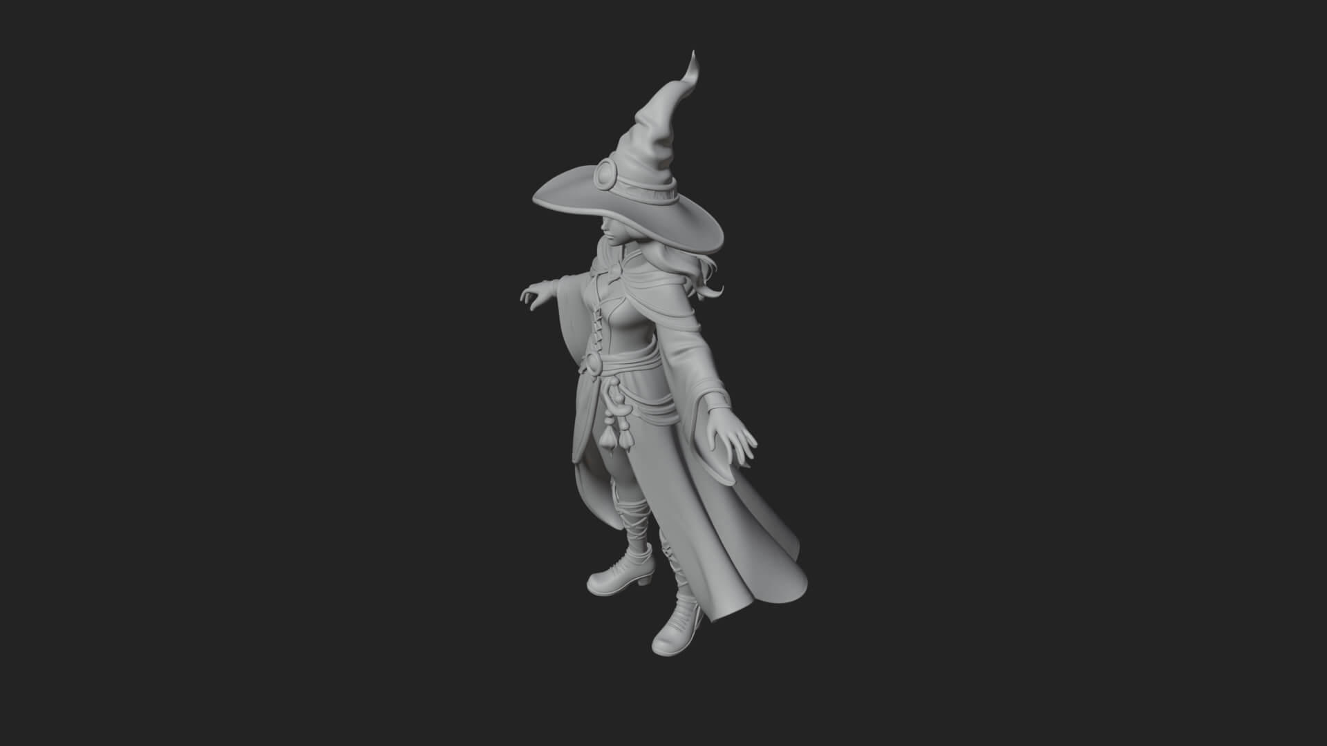 Witch Hat Sorcerer Statue Design 22 3D Print Model 3D Model