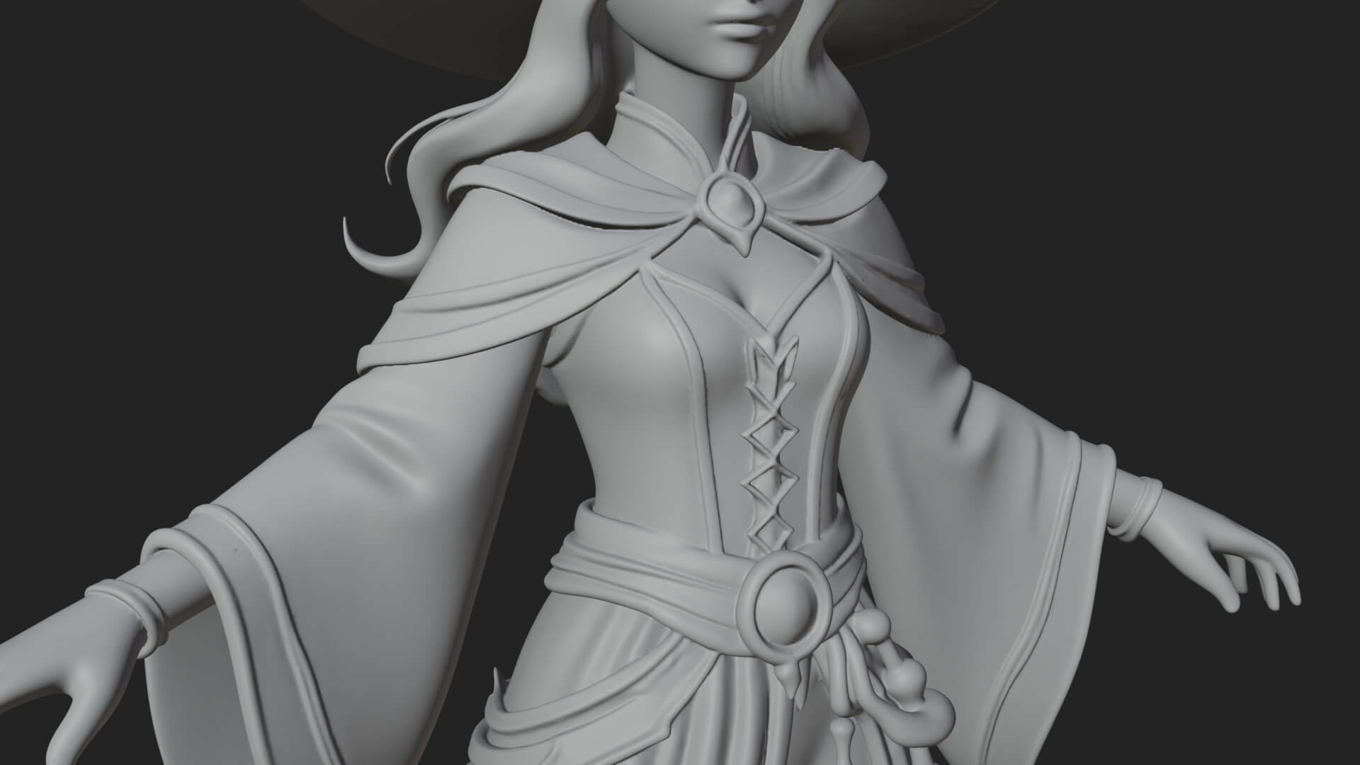 Witch Hat Sorcerer Statue Design 22 3D Print Model 3D Model