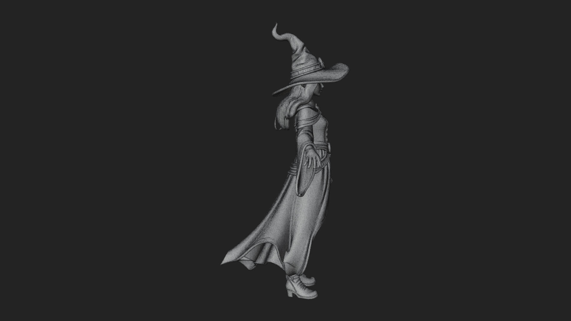 Witch Hat Sorcerer Statue Design 22 3D Print Model 3D Model