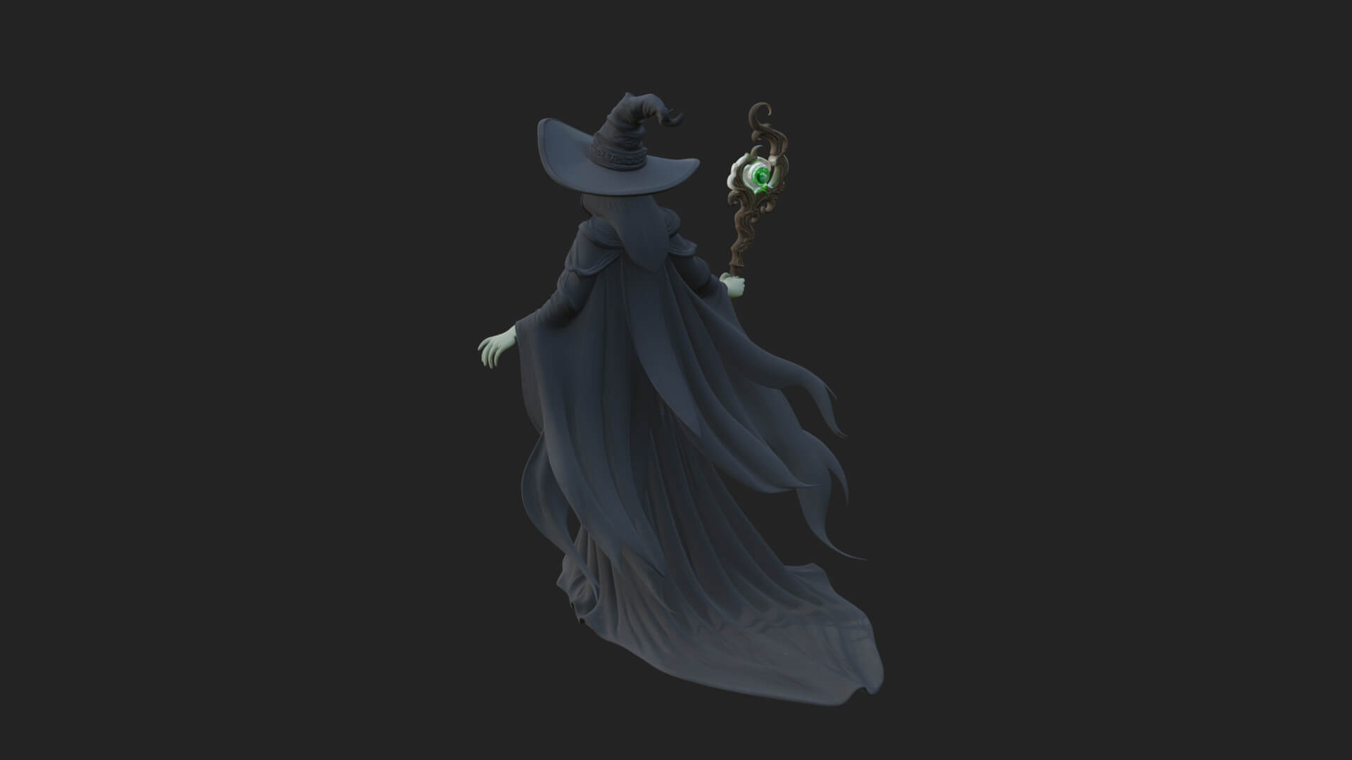 Witch Hat Sorcerer Statue Design 23 3D Print Model 3D Model