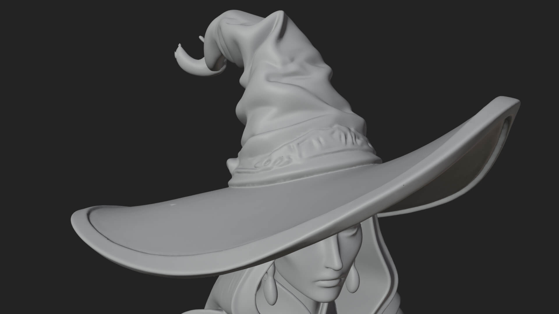 Witch Hat Sorcerer Statue Design 23 3D Print Model 3D Model