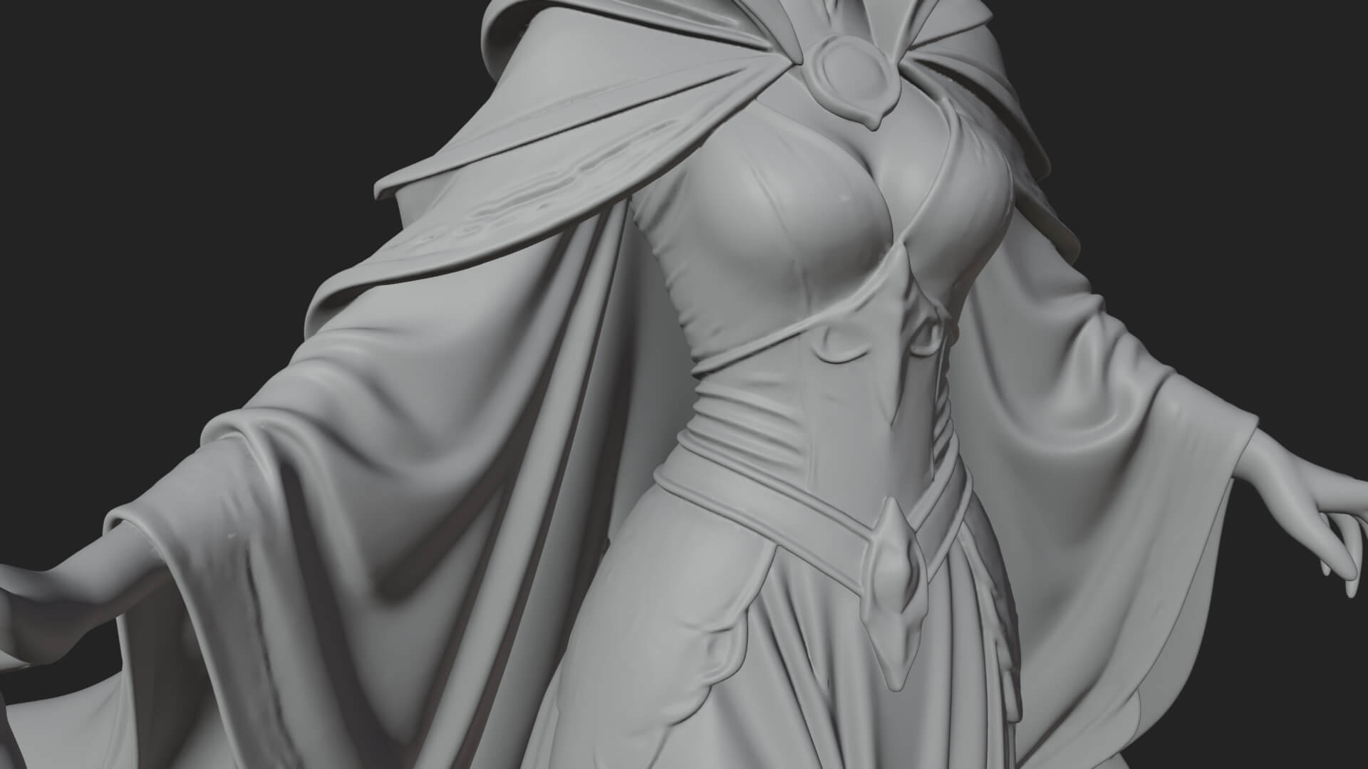 Witch Hat Sorcerer Statue Design 23 3D Print Model 3D Model
