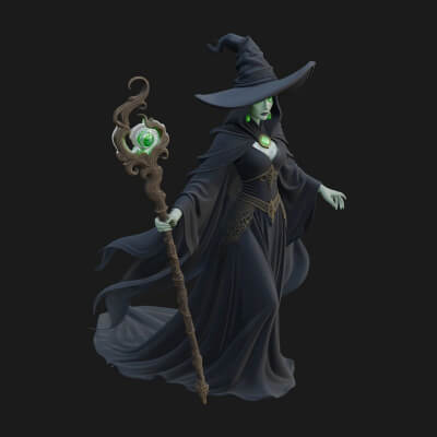 Witch Hat Sorcerer Statue Design 23 3D Print Model