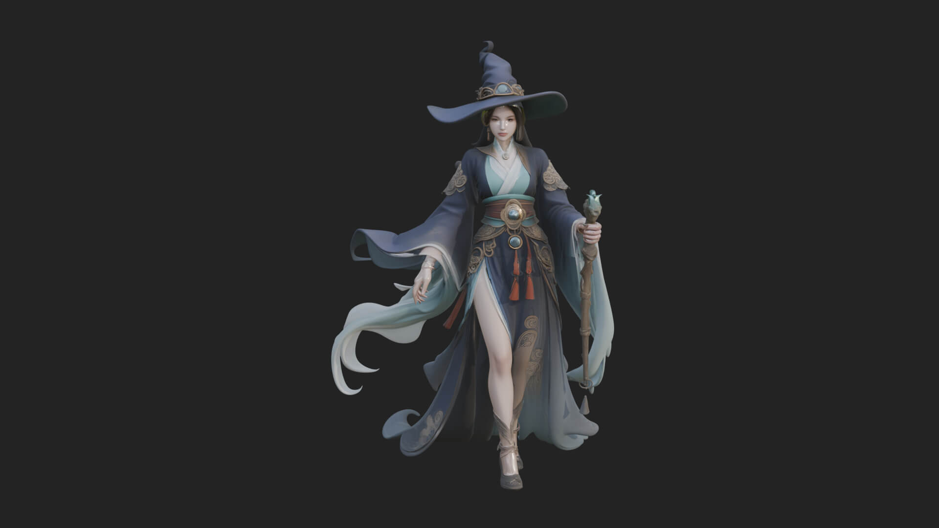 Witch Hat Sorcerer Statue Design 24 3D Print Model 3D Model